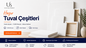 En çok satılan hazır tuval ölçüleri 20x20, 30x40, 35x50, 40x60 ve 50x70 cm tuval modelleri