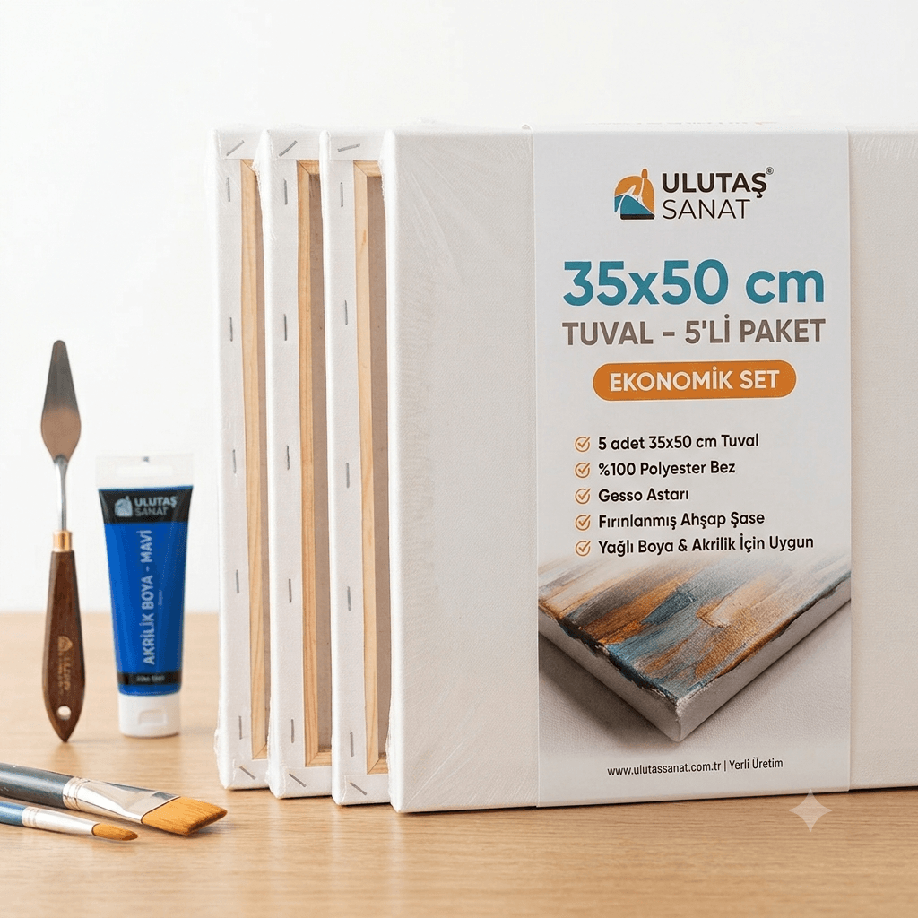 35x50 cm Tuval | Hazır Tuval | 1, 5, 10, 25 ve 50li Paket | Ulutaş Sanat
