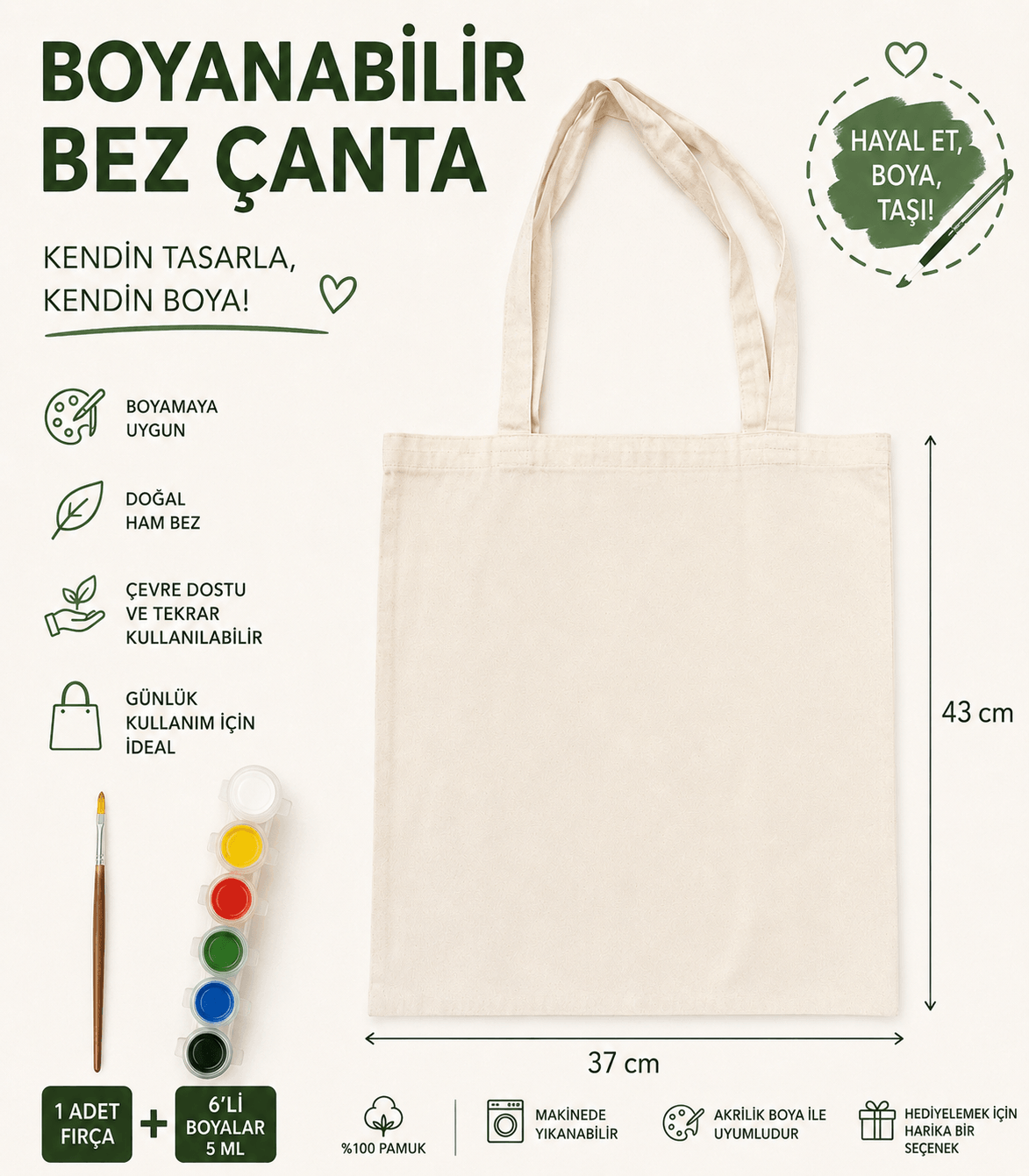 Toptan Boyanabilir Bez Çanta | 10-25-50-100lü Ham Pamuk Çanta Fiyatları