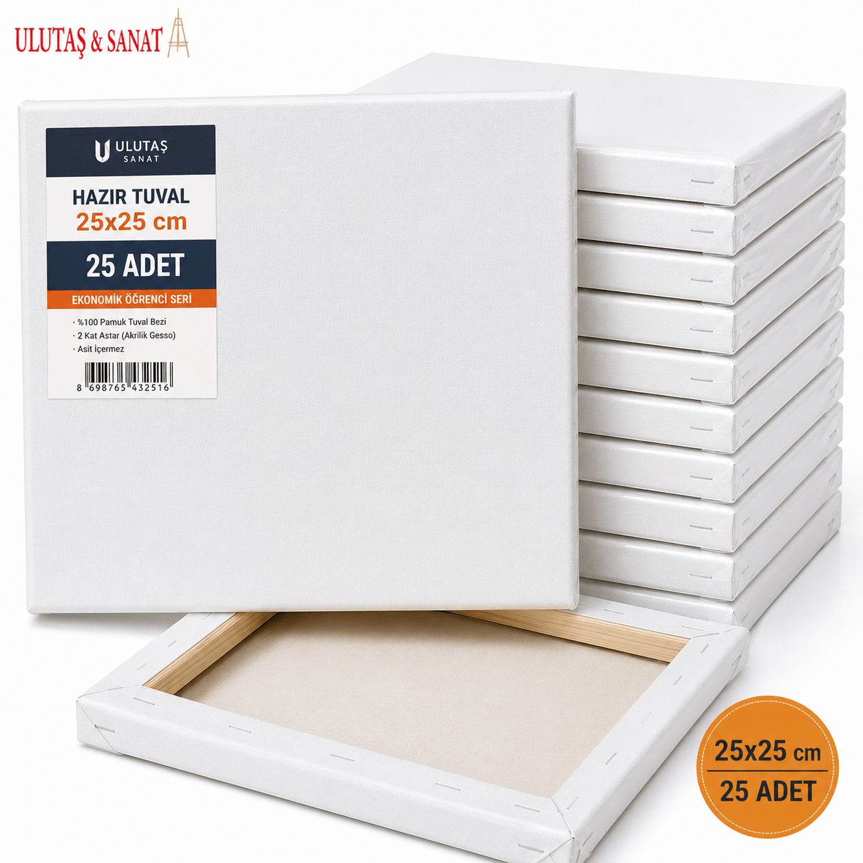 25x25 Hazır Tuval 25 Adet | Ekonomik Öğrenci Seri