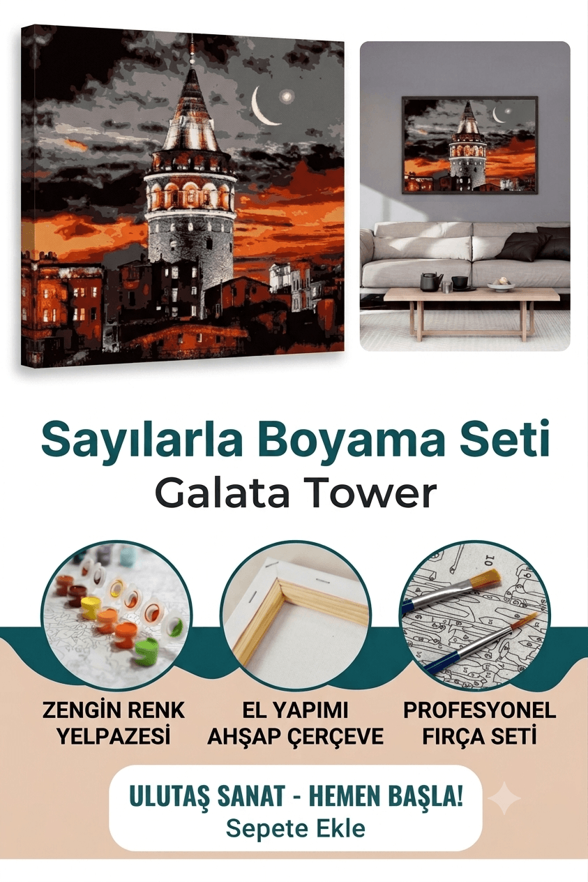Galata Tower Sayılarla Boyama Seti