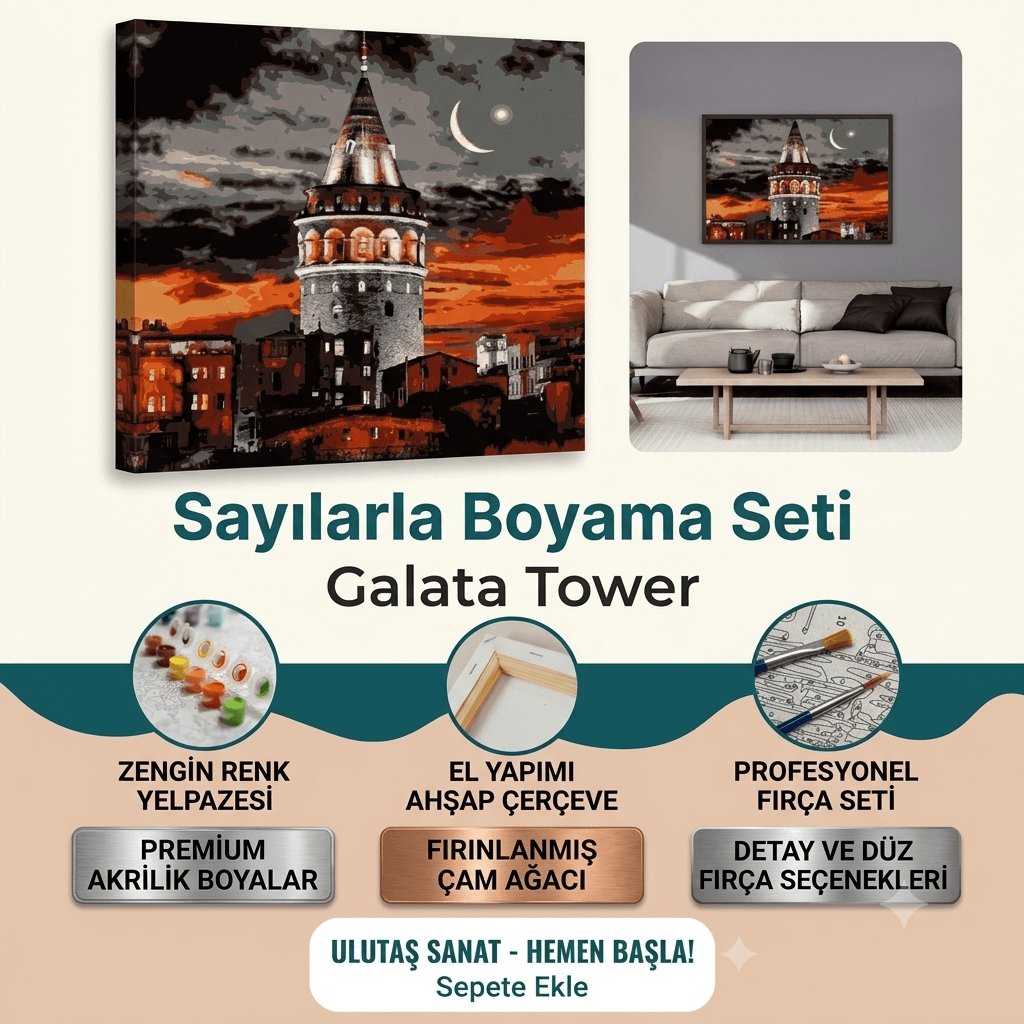 Galata Tower Sayılarla Boyama Seti