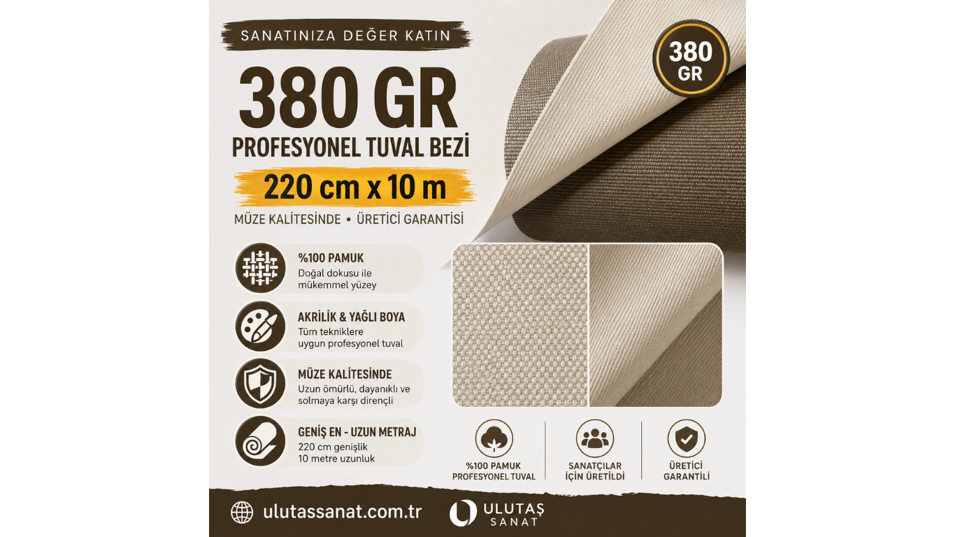 380 gr 220 cm Tuval Bezi Profesyonel