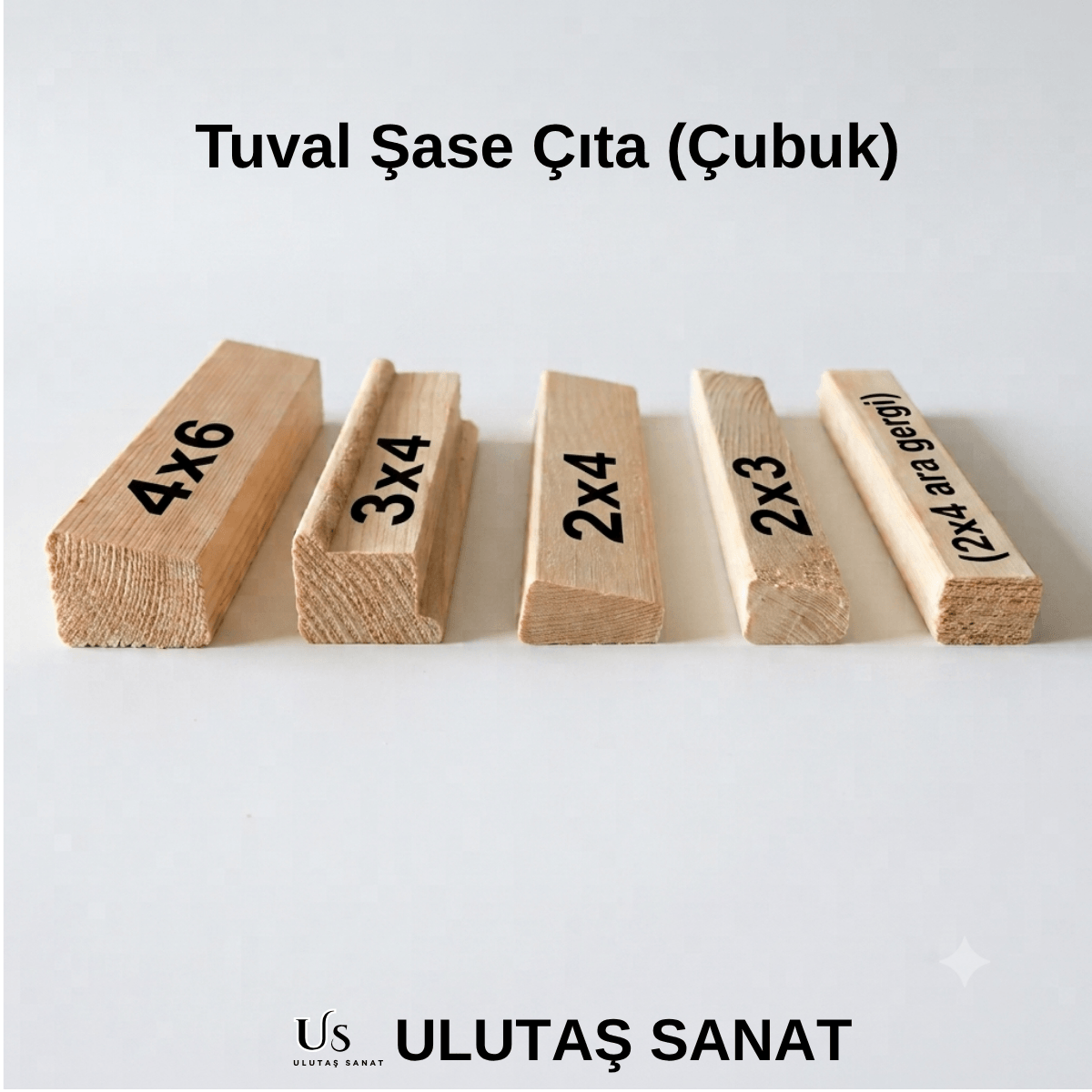 Tuval Şase Çıta (Çubuk) 2x3 cm 3 Metre 30 Adet | Ulutaş Sanat