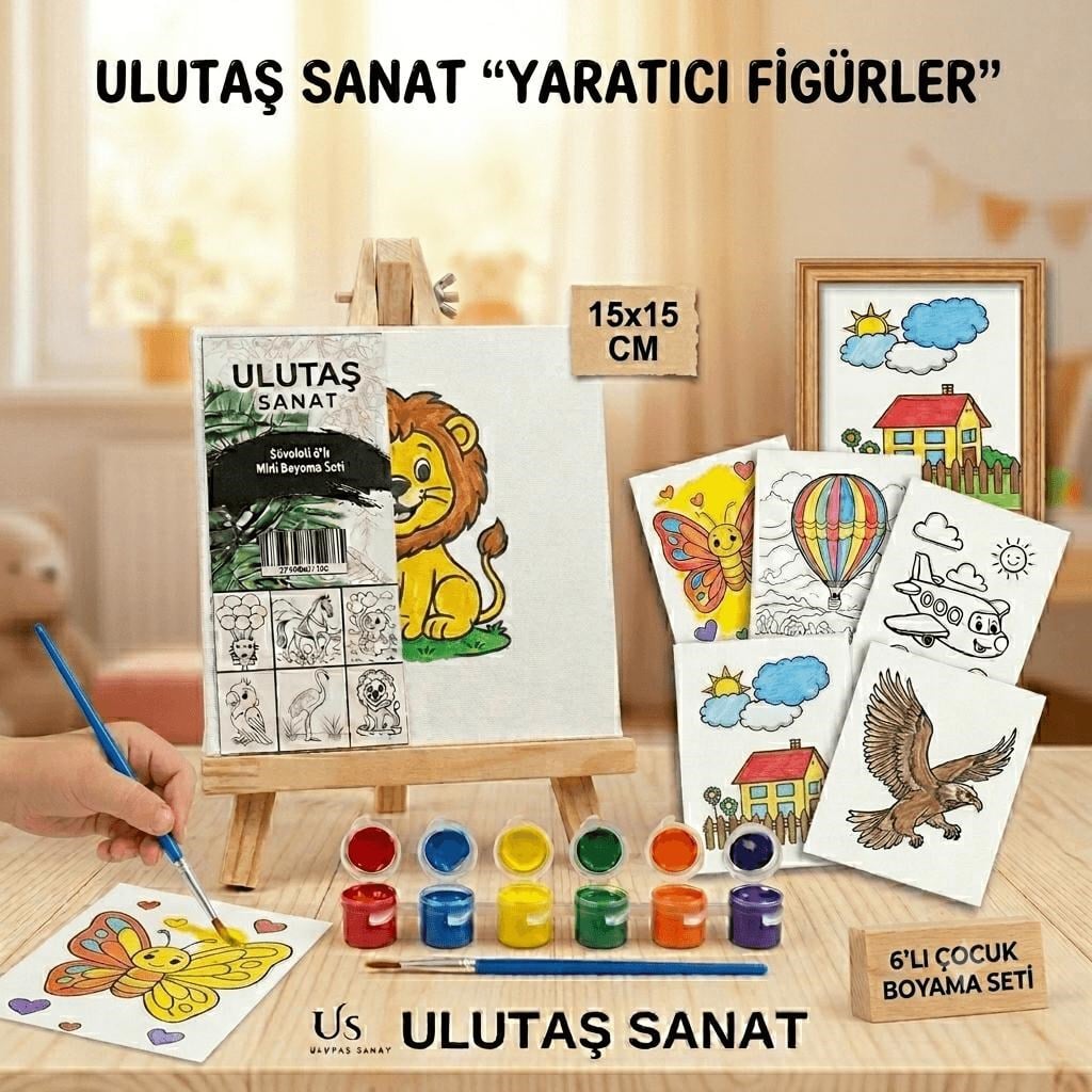 Ulutaş Sanat Şövaleli 6lı Mini Çocuk Boyama Seti