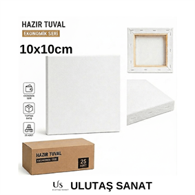 10x10 cm Pamuk Resim Tuvali | 3 Kat Astarlı Profesyonel Mini Tuval