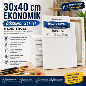 30x40 cm Ekonomik Öğrenci Seri Tuval | Uygun Fiyatlı Resim Tuvali
