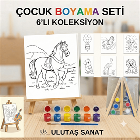 Şövaleli Çocuk Boyama Seti 6'lı Hayvanlar Serisi - Ulutaş Sanat
