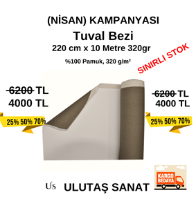 Tuval Bezi 220 cm x 10 metre 320 gr
