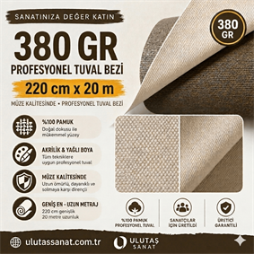 Tuval Bezi 220 cm x 20 m 380 gr