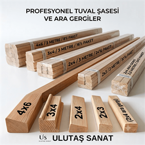 Tuval şase çıta çubuk 2 cm x 4 cm 3 m x 24  adet