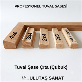 Tuval şase çıta çubuk 3 cm x 4 cm 3 m x 16 adet