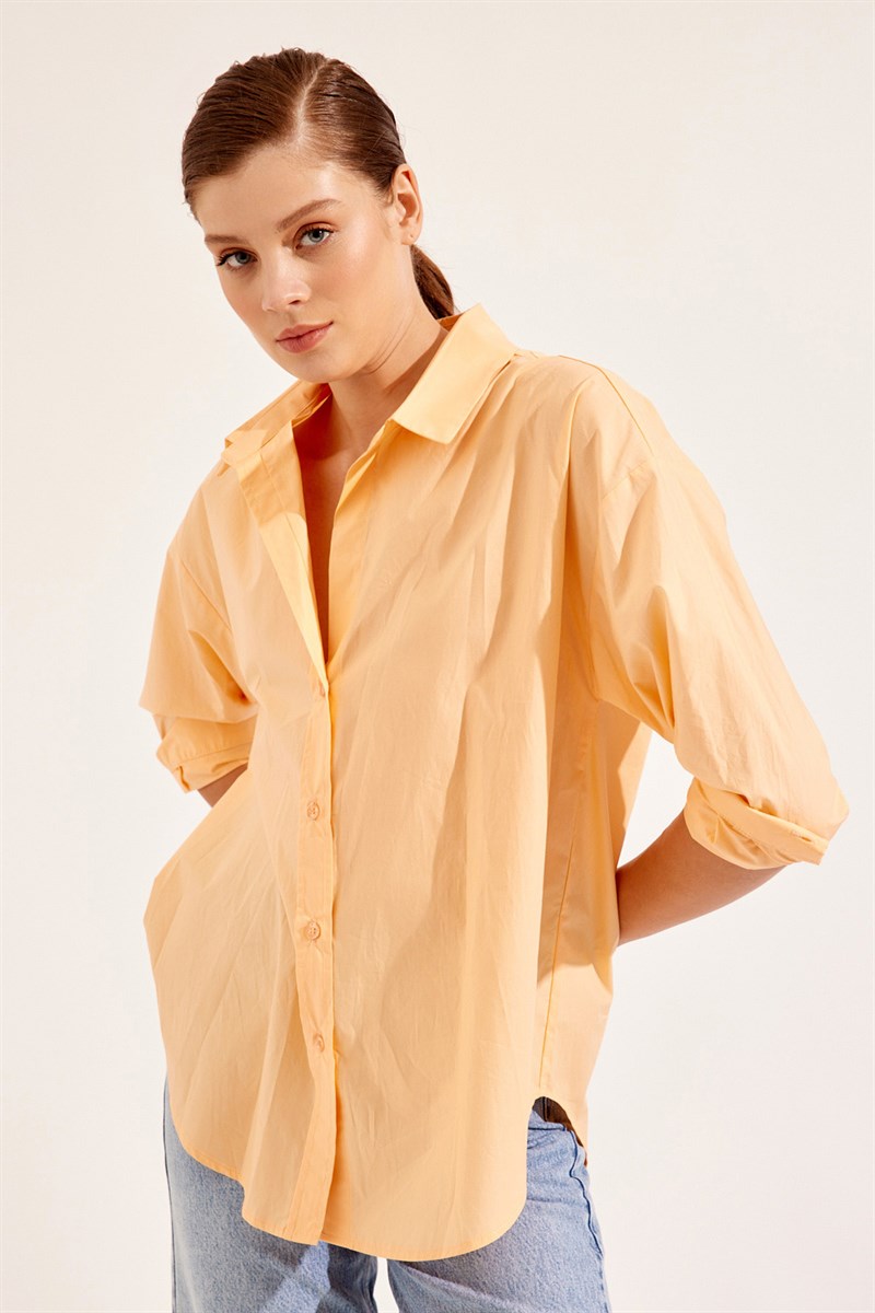 Yavru Ağzı Oversize Uzun Kollu Gömlek Kadın Gömlek modelleri