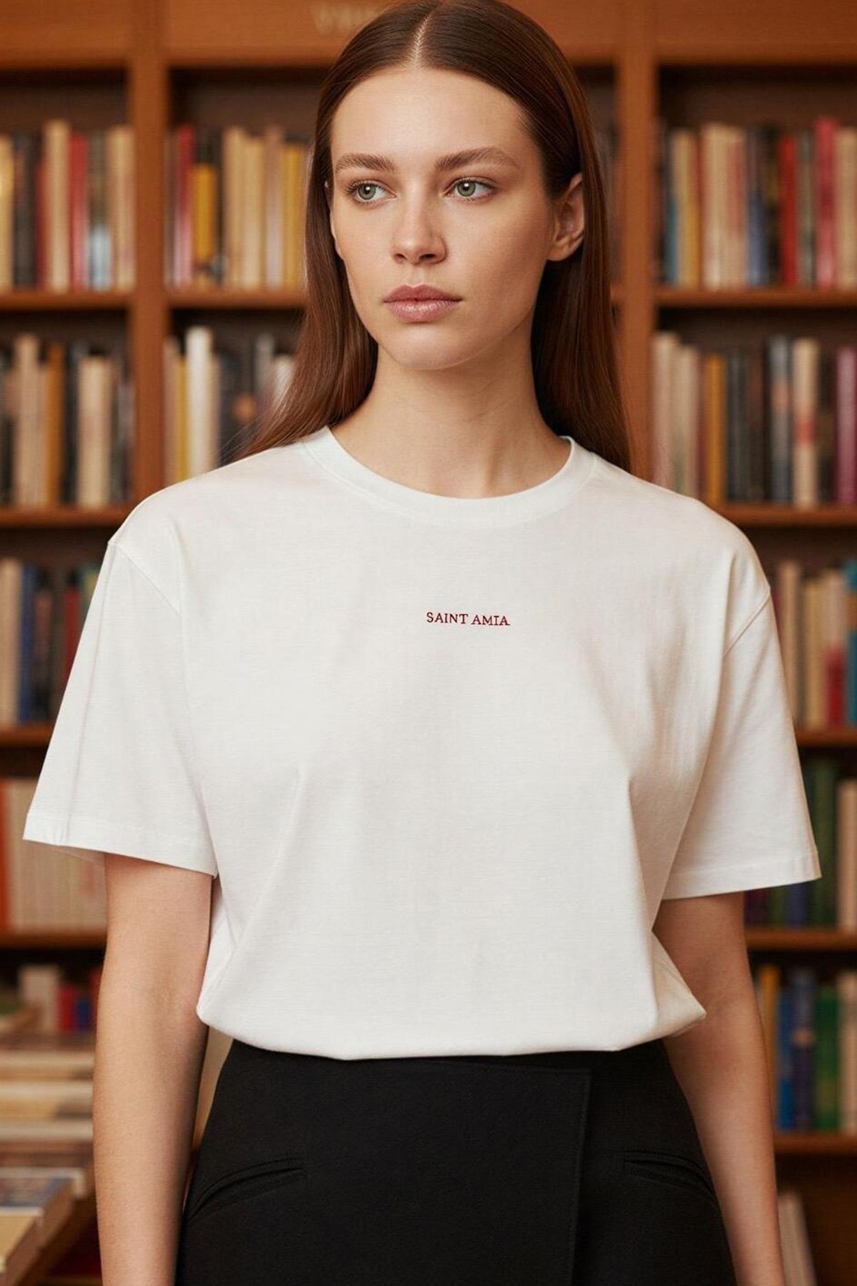 Ekru-Bordo 5YB3ECTS0518 T-SHIRT