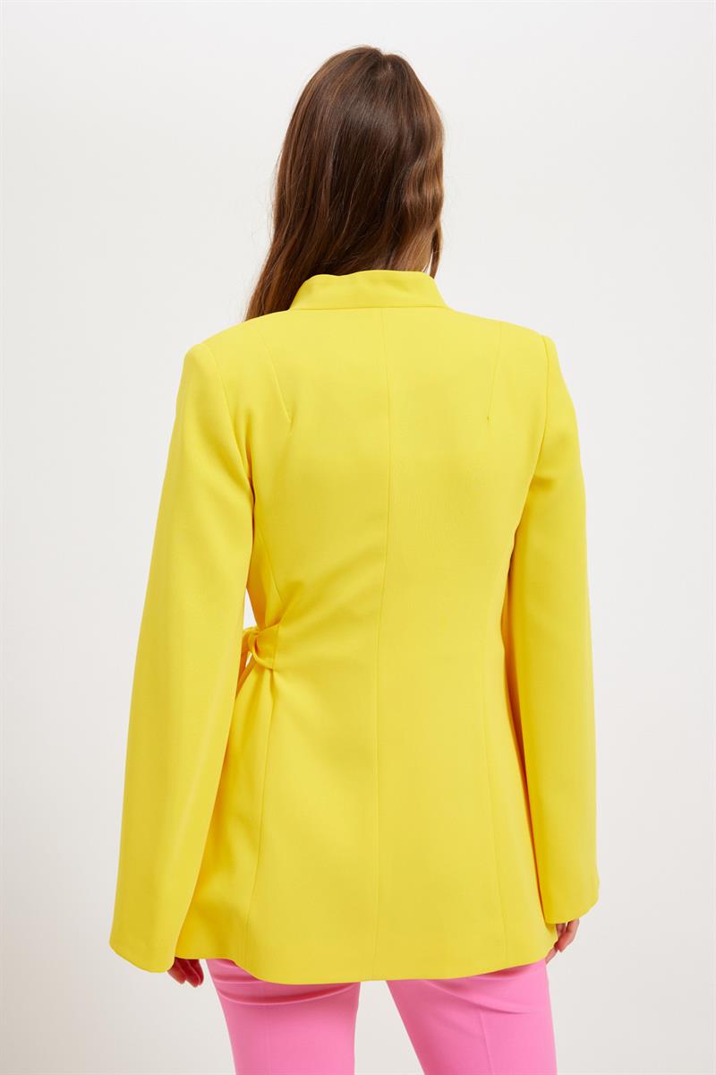 Kadın Sarı Kruvaze Bağlama Detaylı Pelerin Ceket ST040W90256001 | Setre