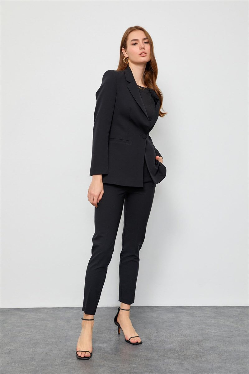 Kadın Siyah Blazer Ceket Pantolon Takım ST050S60072002 | Setre