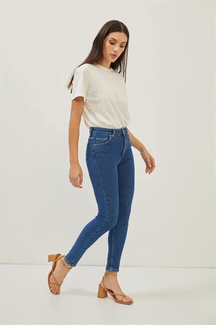 Mavi Yüksek Bel Skinny Jean