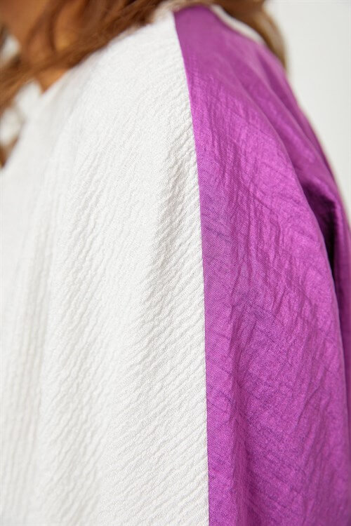 Ekru-Mor Color Block Truvakar Kol TunikST060S6508701