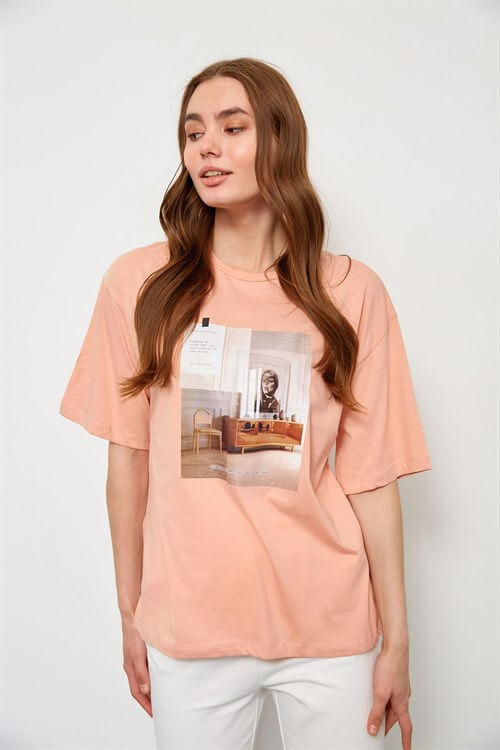Somon Kısa Kol Baskılı T-ShirtST060S71236002
