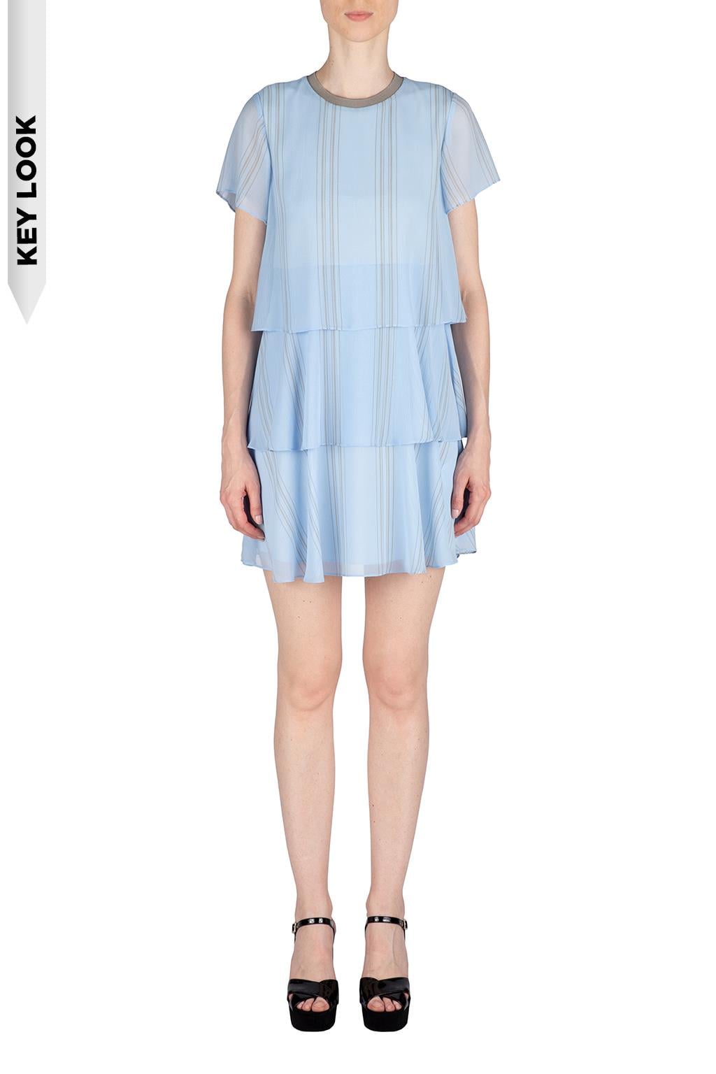 ÇİZGİLİ ŞİFON ELBİSE