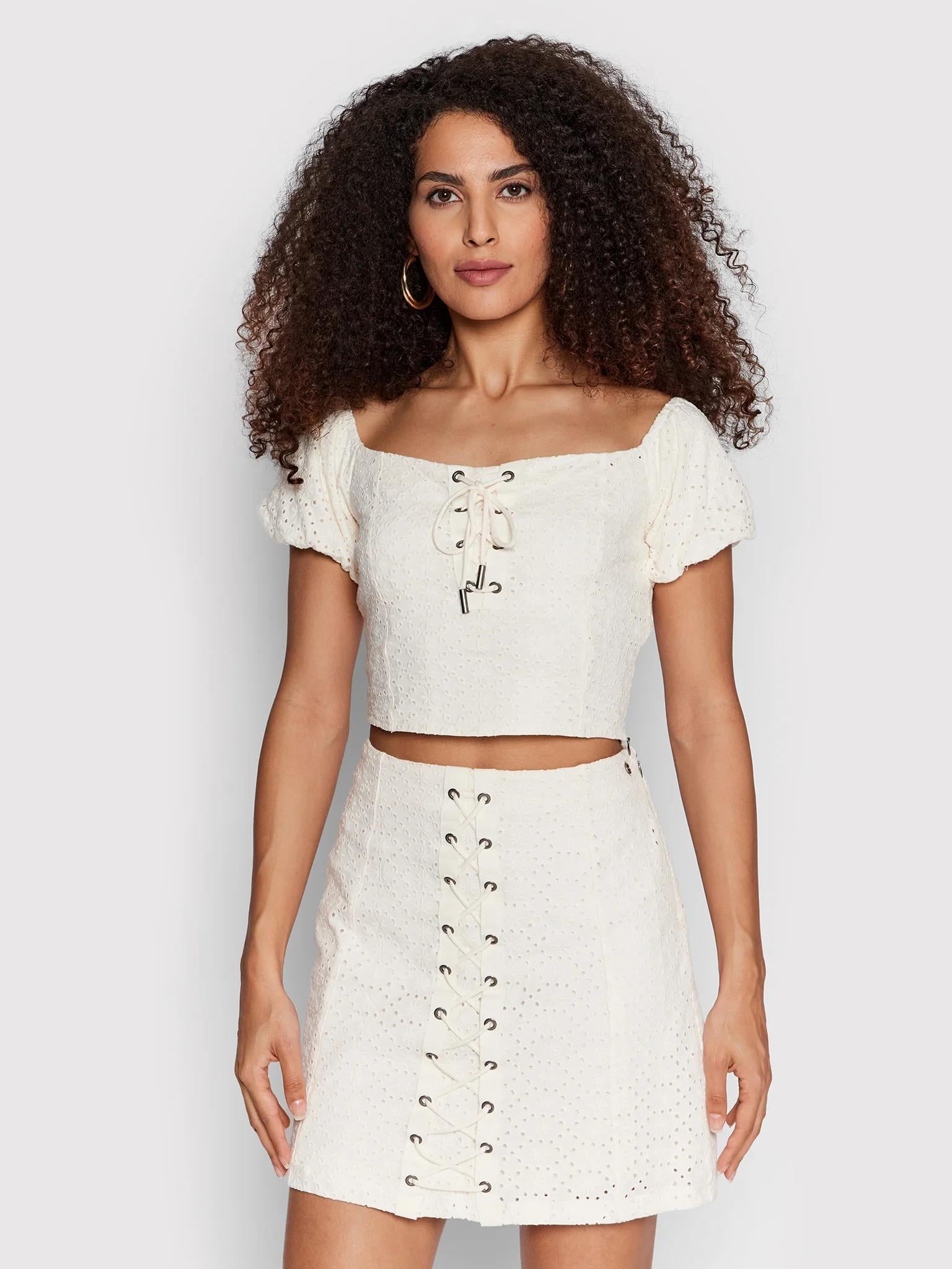 DÜŞÜK OMUZ CROP BLUZ