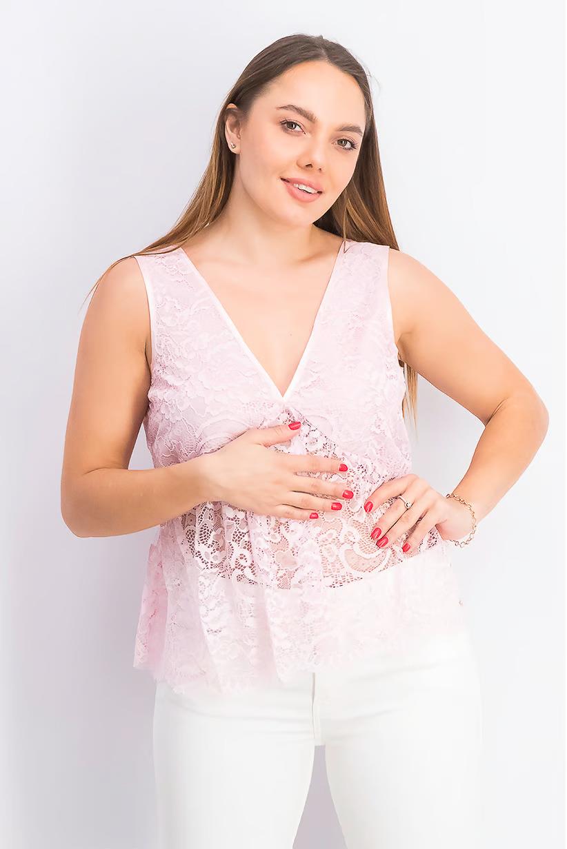 GUESS KOLSUZ DANTELLİ BLUZ