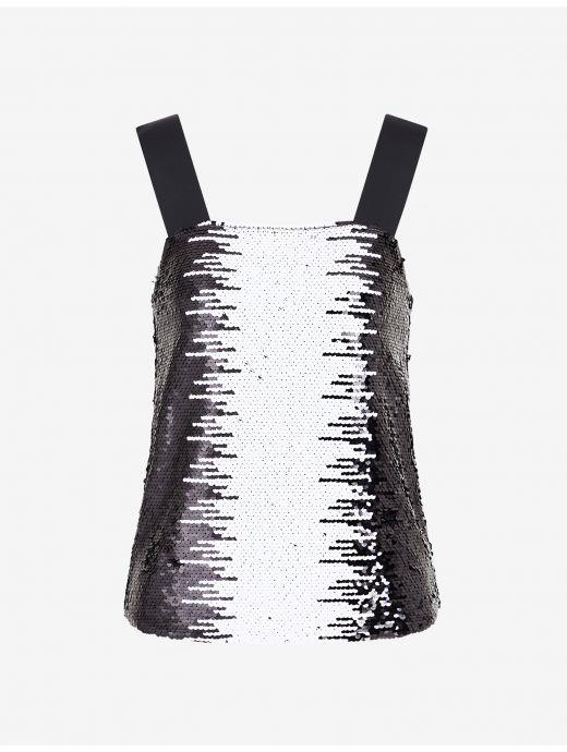 SATEN ASKILI PAYETLİ BLUZ