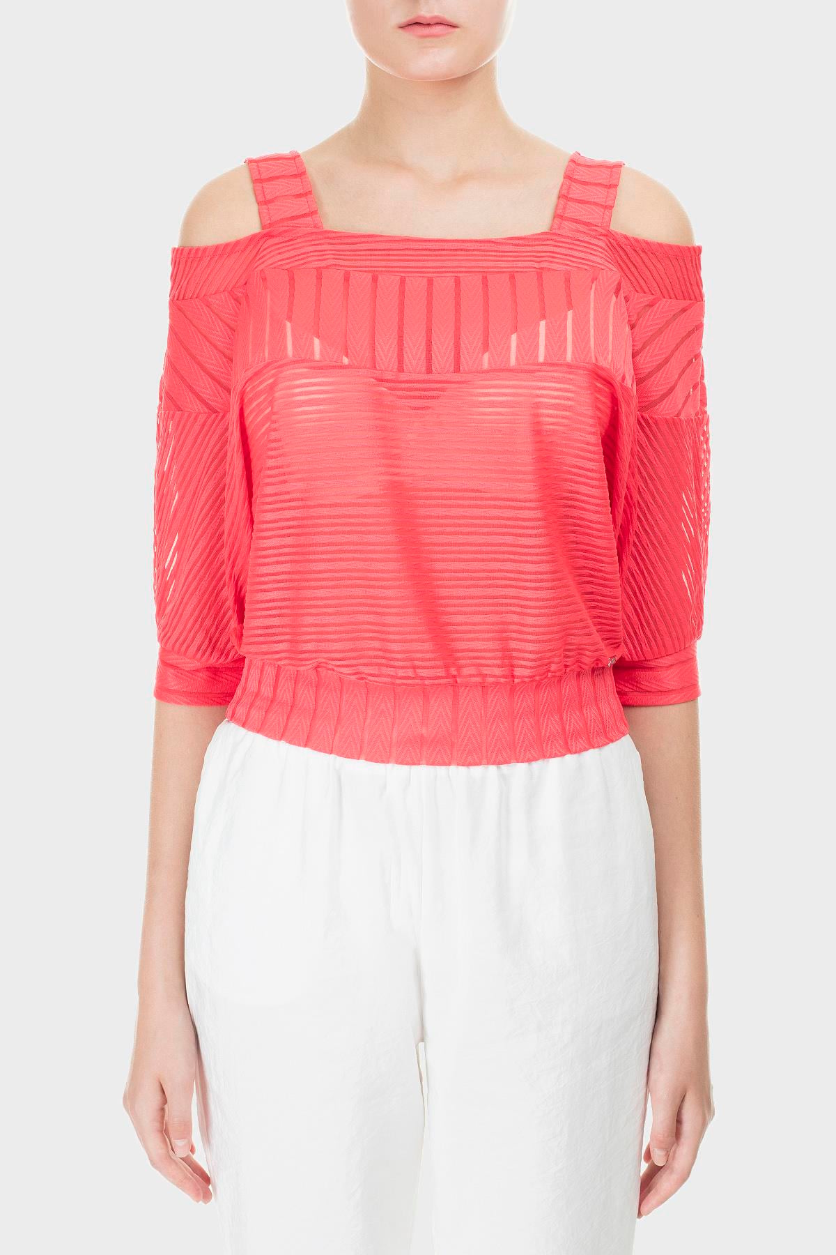 ASKI DETAYLI YARASA KOL CROP BLUZ