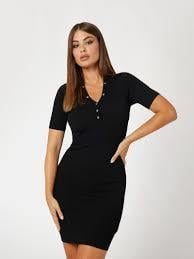W4YK16Z37K0 GUESS KADIN TRİKO POLO YAKA ELBİSE