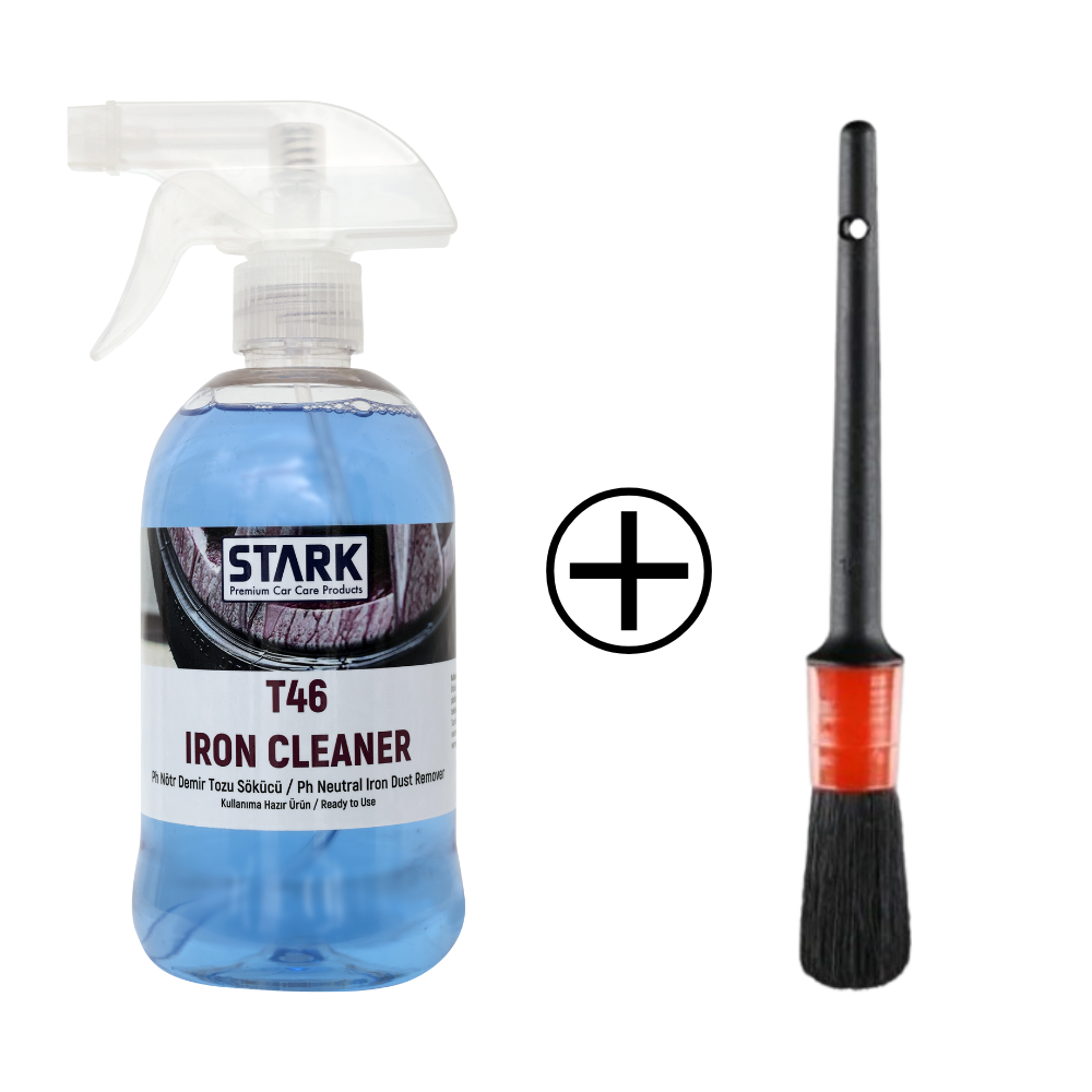Stark T46 Iron Cleaner Ph Nötr Demir Tozu Sökücü 500ml + Vega Detay Fırçası No 10 İkili Set
