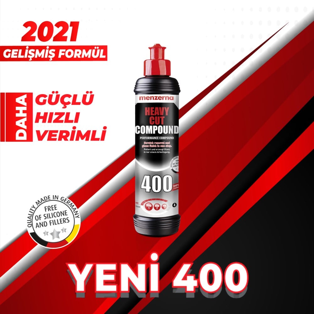 Menzerna YENİ 400 Heavy Cut Ağır Çizik Giderici Kalın Pasta 250 ml