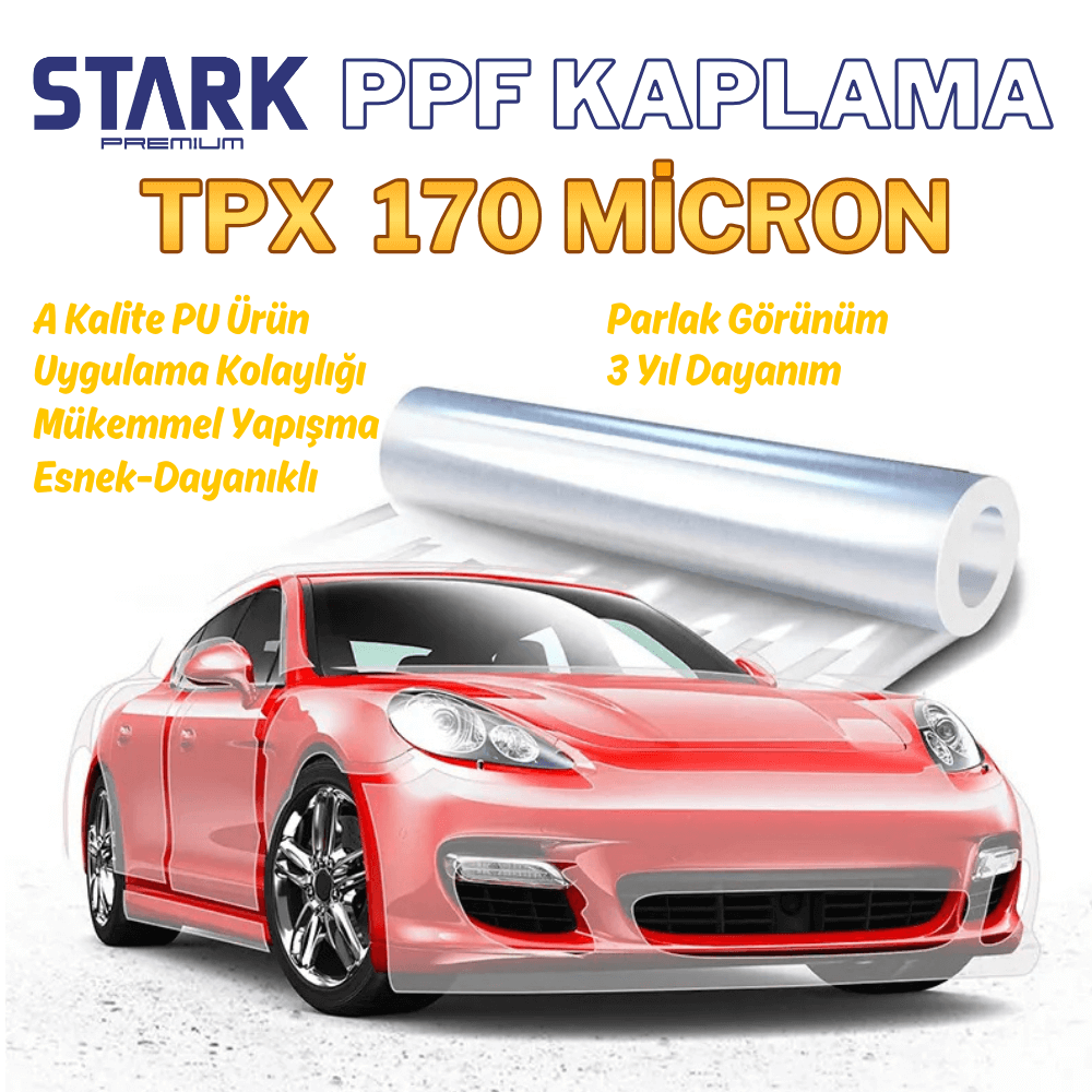 Stark PPF-TPX PU Şeffaf Araç Boya Koruma Kaplama 170 Micron 15 Mt