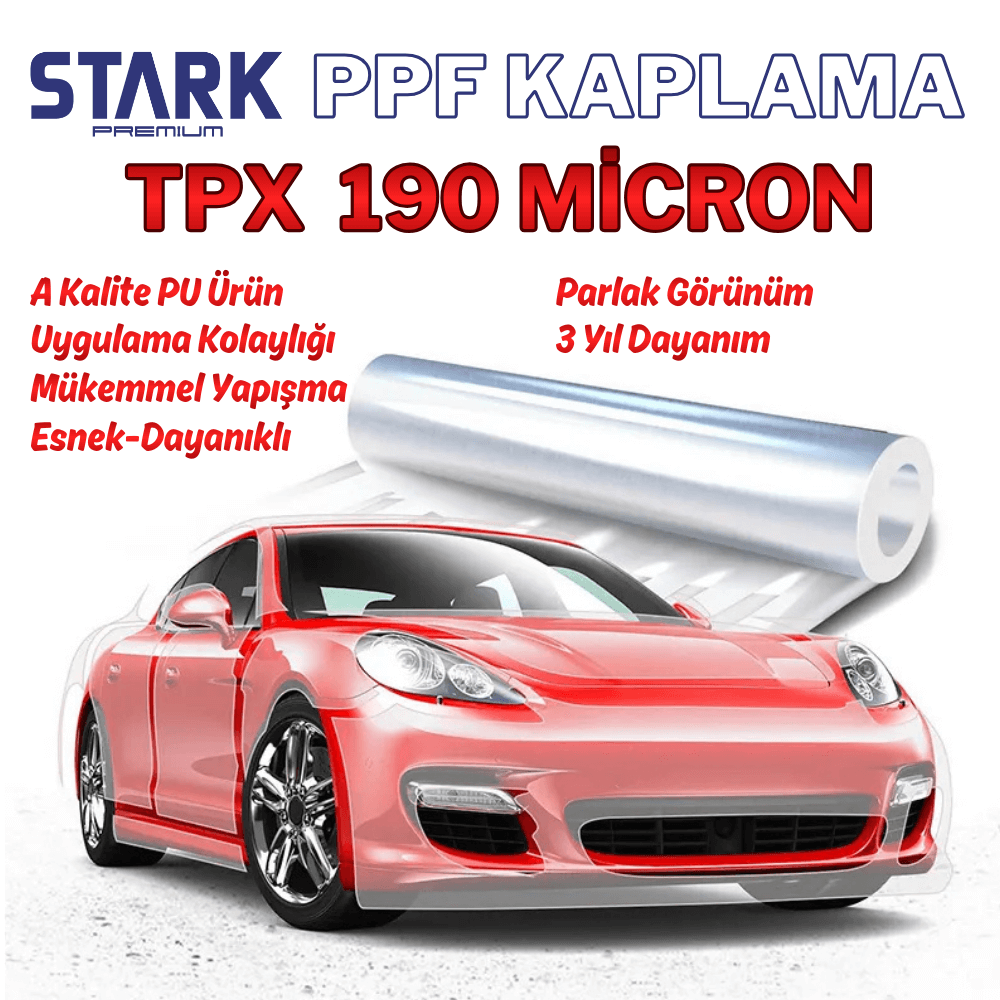 Stark PPF-TPX PU Şeffaf Araç Boya Koruma Kaplama 190 Micron 15 Mt