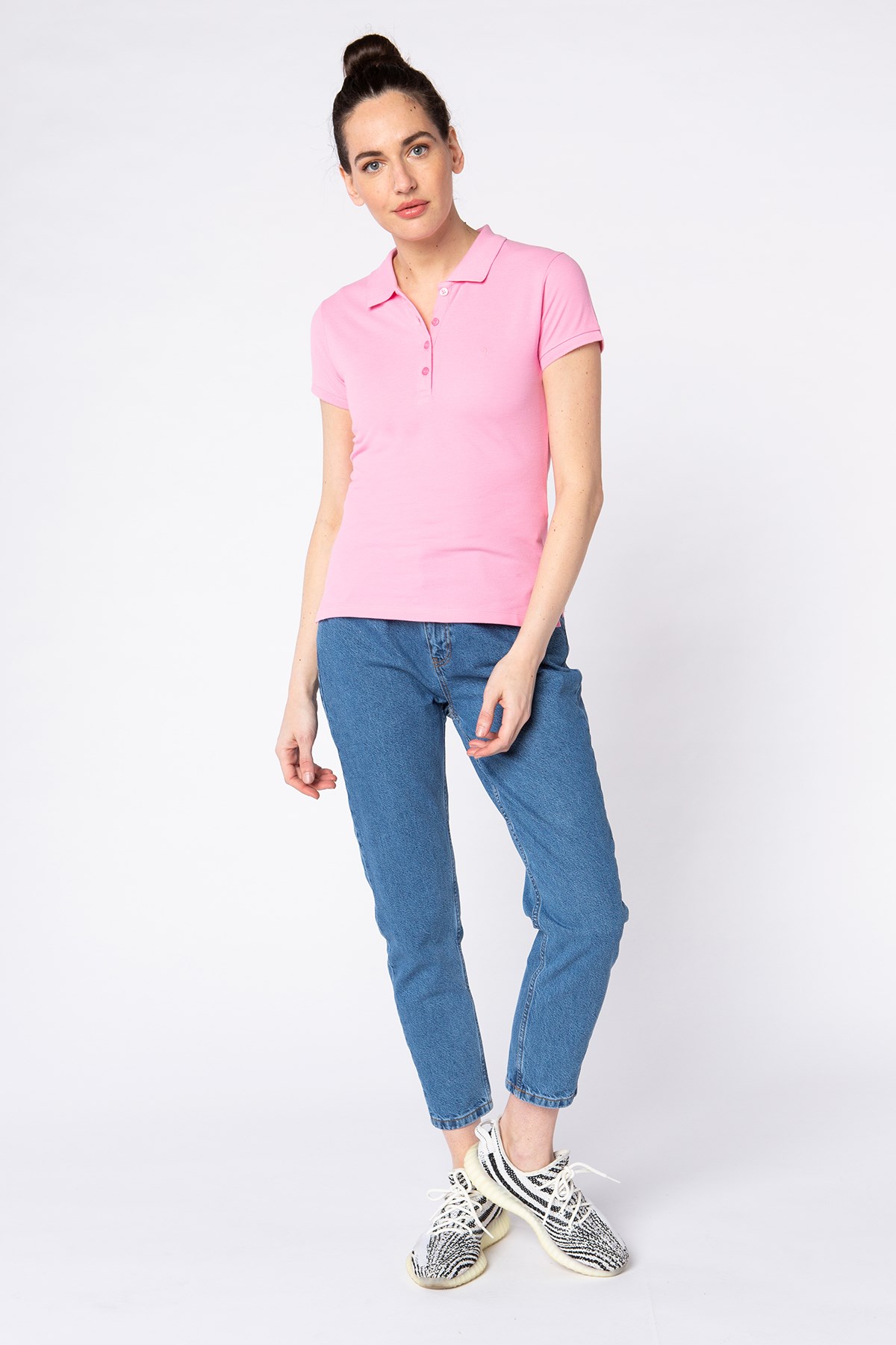 KADIN KISA KOL POLO T-SHIRT 11485-03618