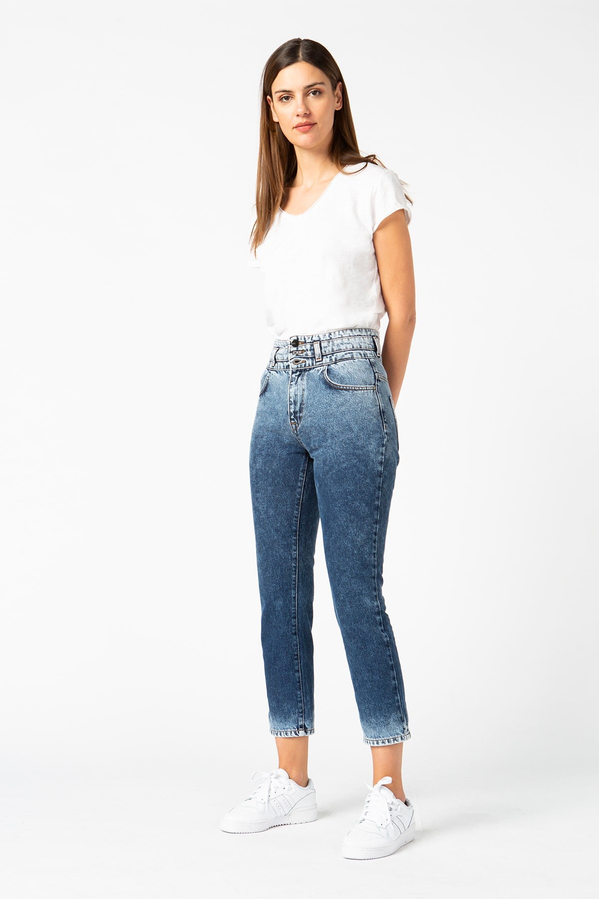 KEMER DETAYLI KADIN DENIM PANTOLON 23827-00008
