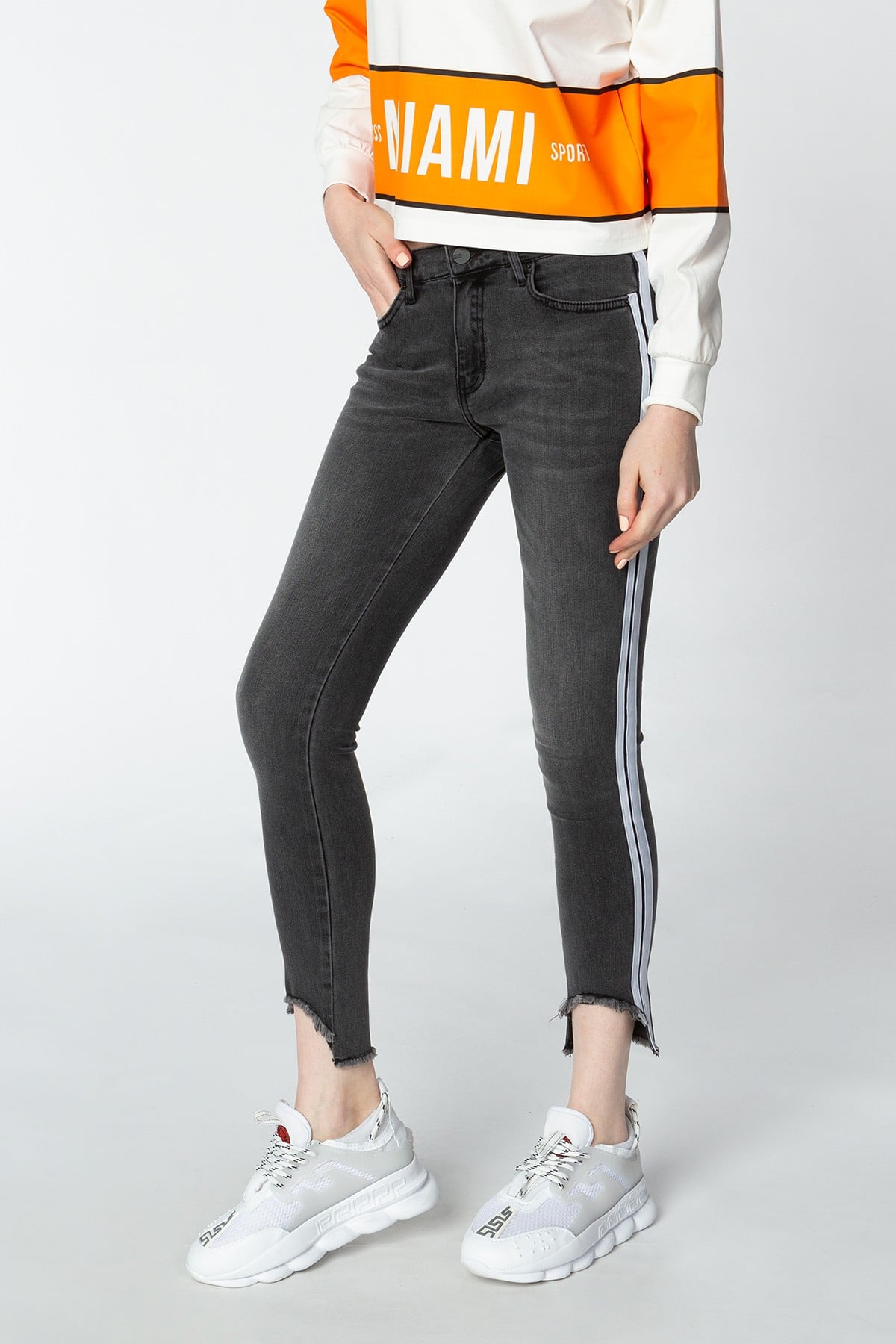 VİGOSS SPORT SKINNY FİT ŞERİTLİ KADIN PANTOLON