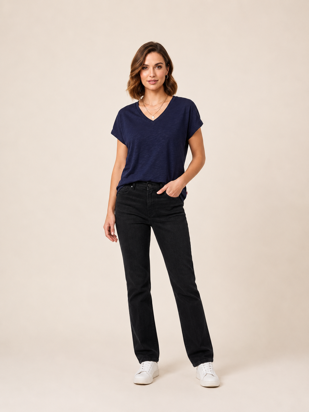 VİGOSS V YAKA  KADIN T-SHIRT 13161-03132