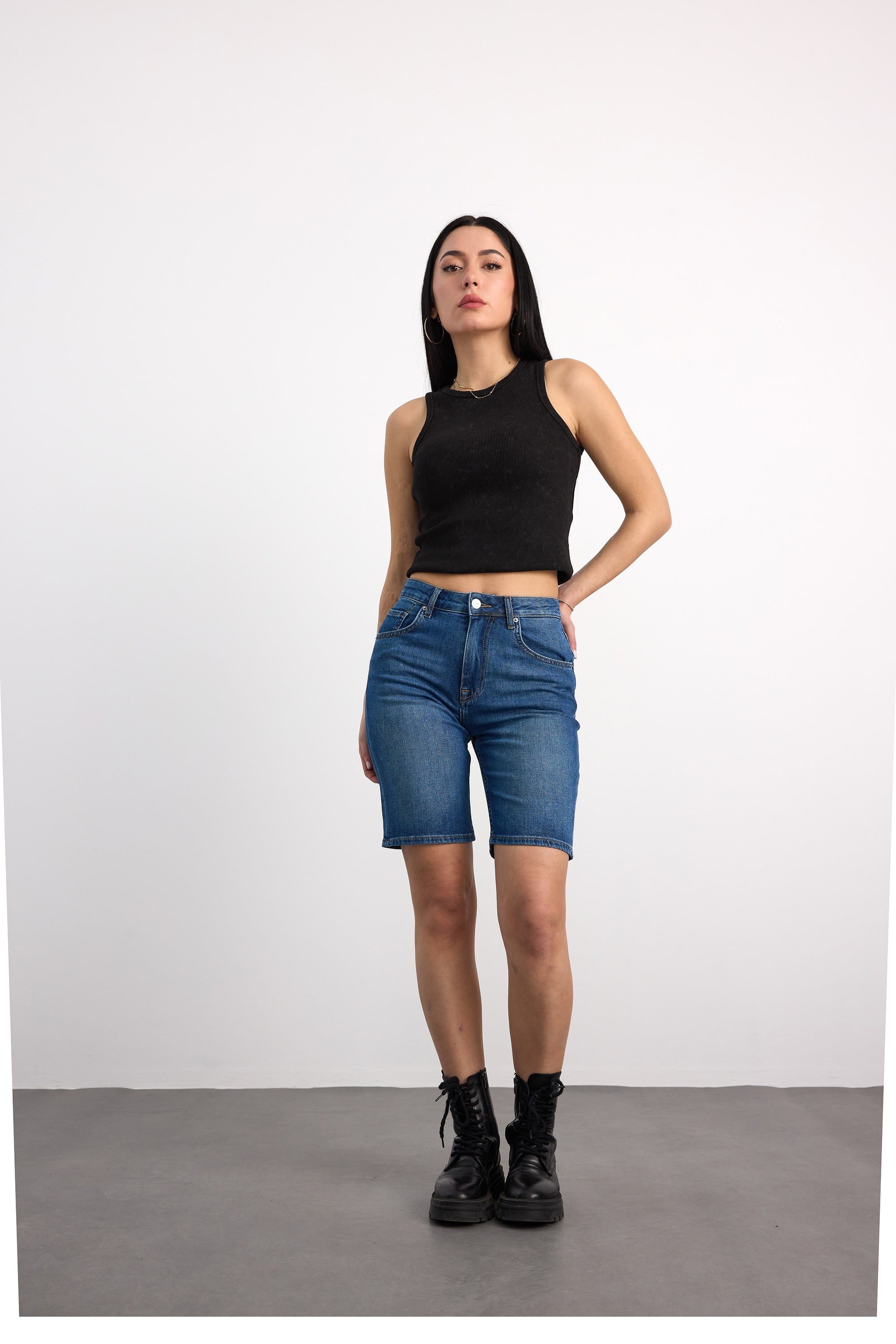 40391-73603 KADIN MOM FİT MID WAIST DENİM ŞORT 40391-73603