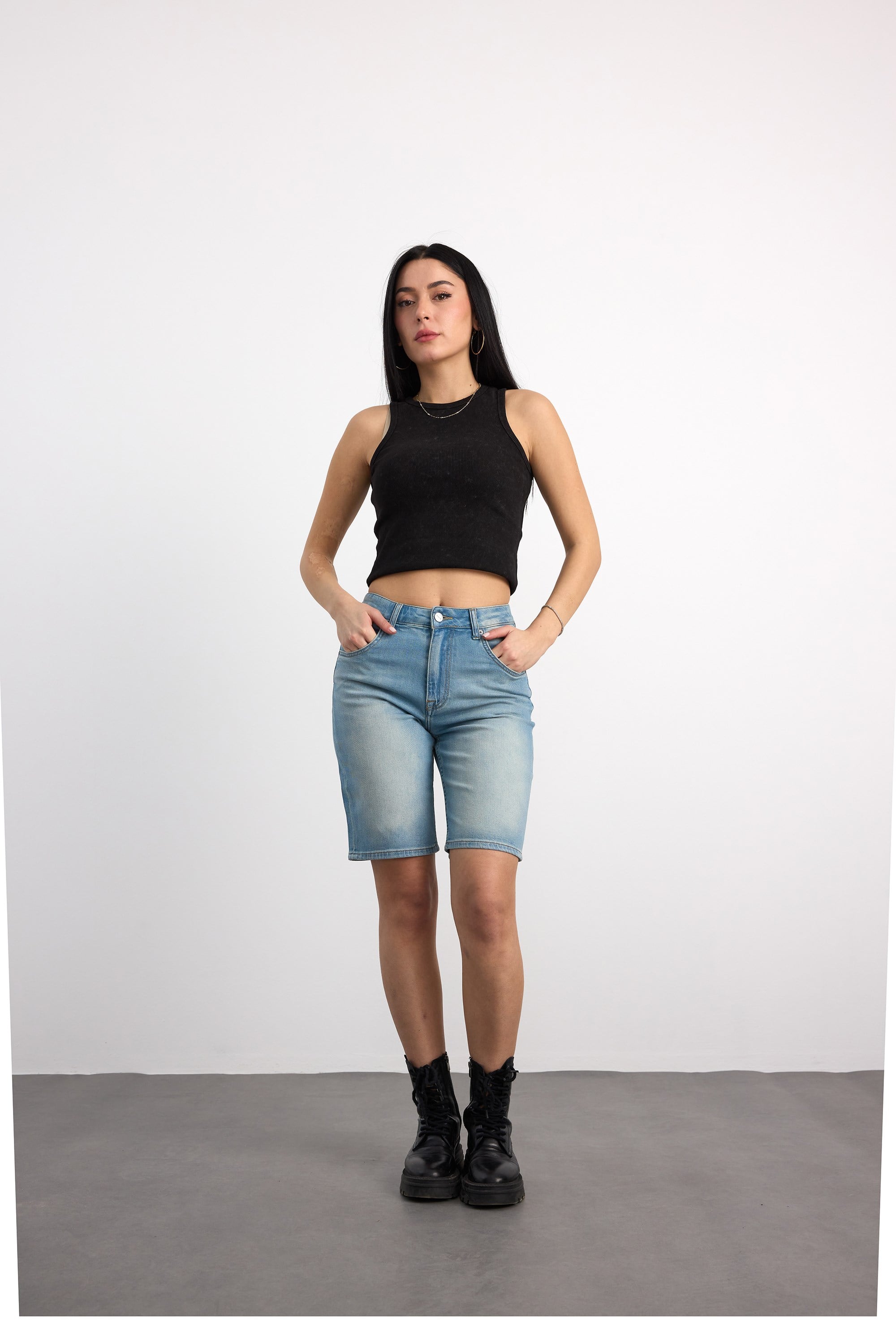 40391-73603 KADIN MOM FİT MID WAIST DENİM ŞORT 40391-73603