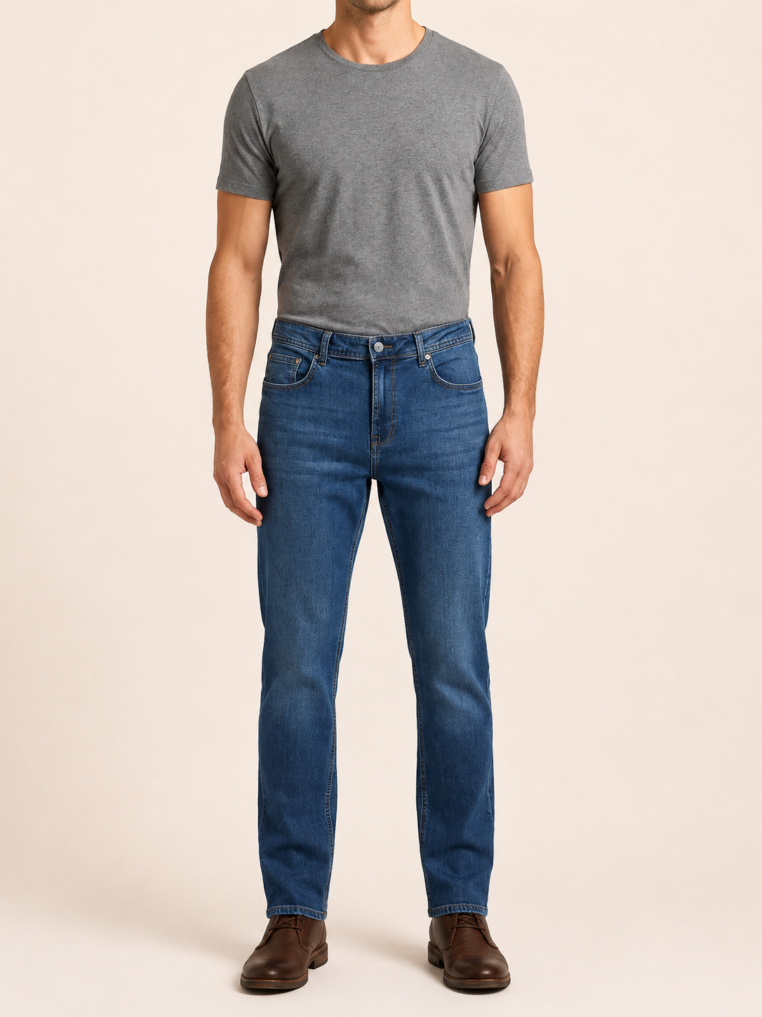 71991F-73604 ERKEK STRAIGHT FIT MID RISE DENİM PANTOLON 71991F-73604