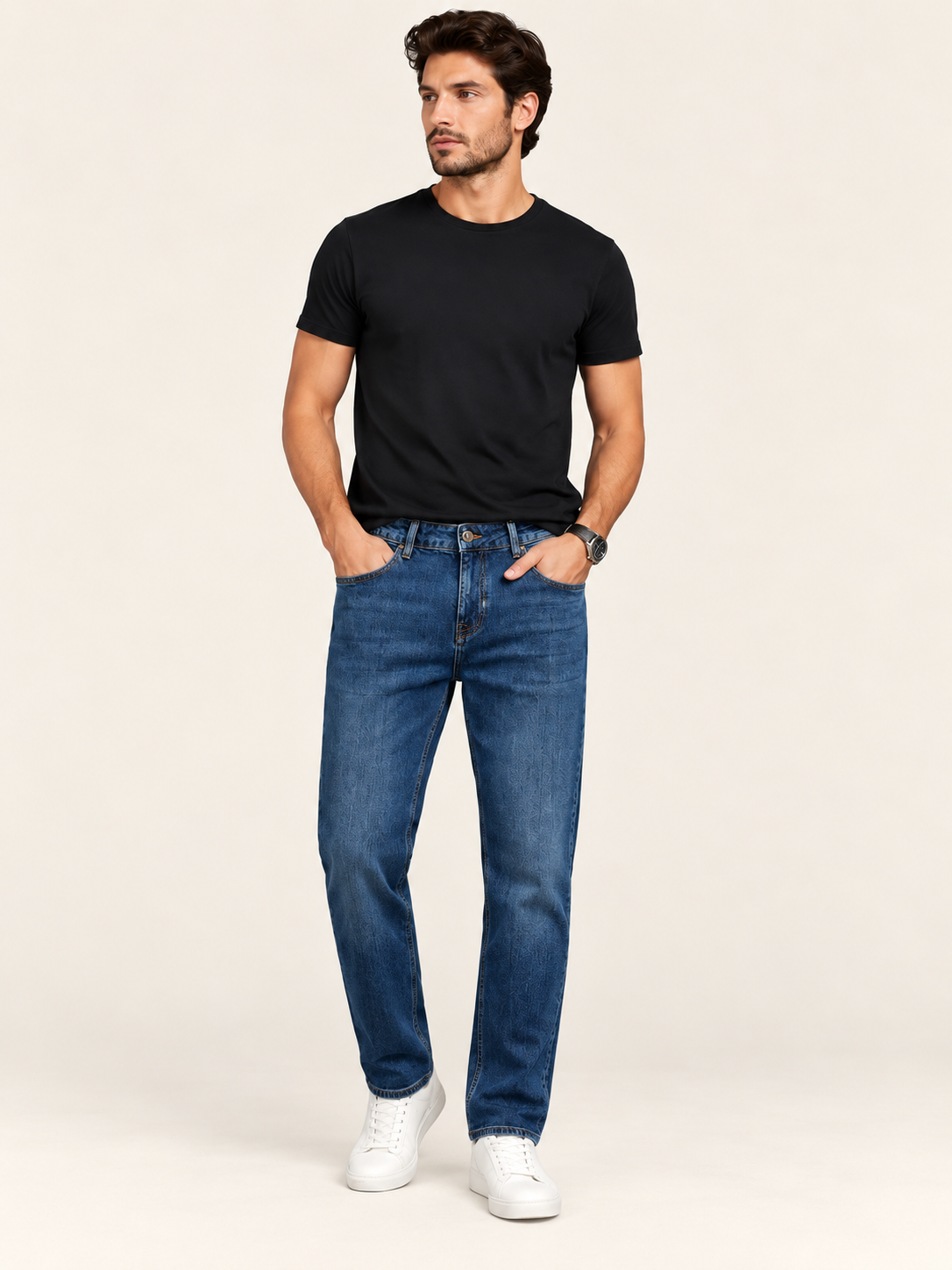 73509-73615 ERKEK STRAIGHT FIT MID RISE DENIM PANTOLON 73509-73615