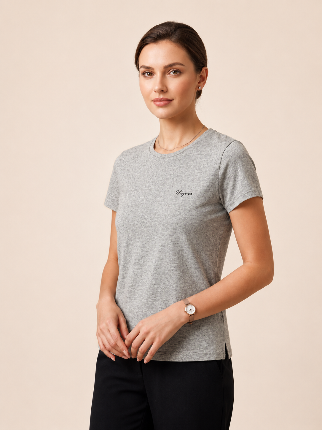 VİGOSS BASKILI KADIN T-SHIRT 13193-03370