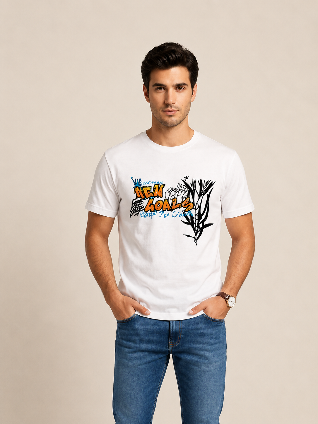 VIGOSS BASKILI OVERSIZE ERKEK T-SHIRT 62536-30010