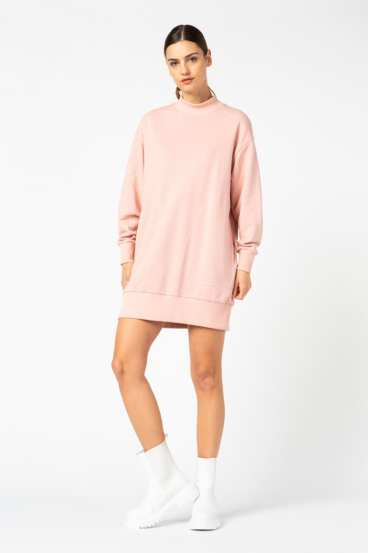 VIGOSS KADIN BALIKÇI YAKA UZUN SWEATSHIRT  . 13340-00324