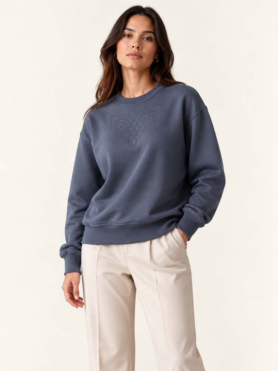VİGOSS NAKIŞLI  KADIN  SWEATSHIRT 14093-30112