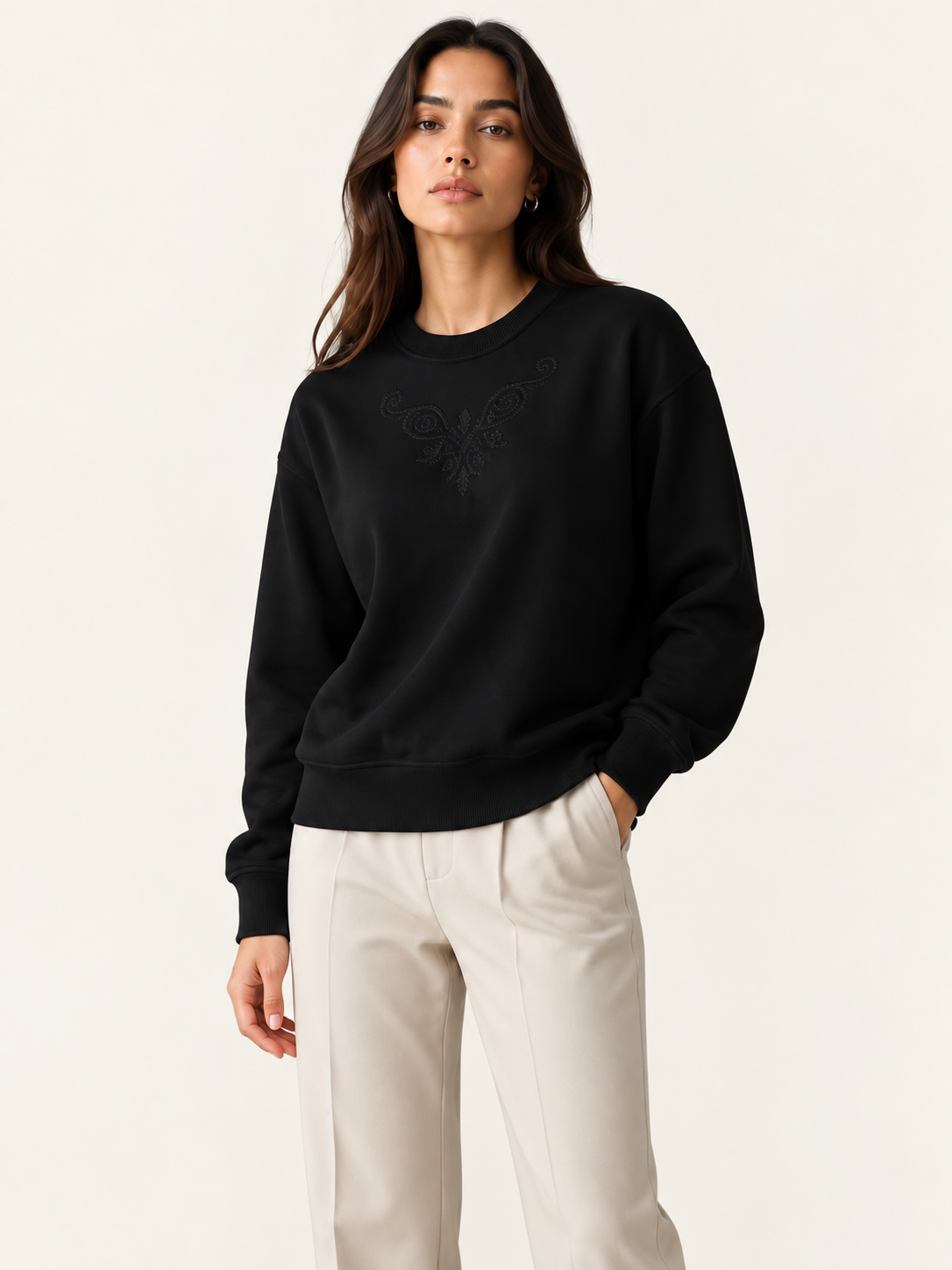 VİGOSS NAKIŞLI  KADIN  SWEATSHIRT 14093-30112