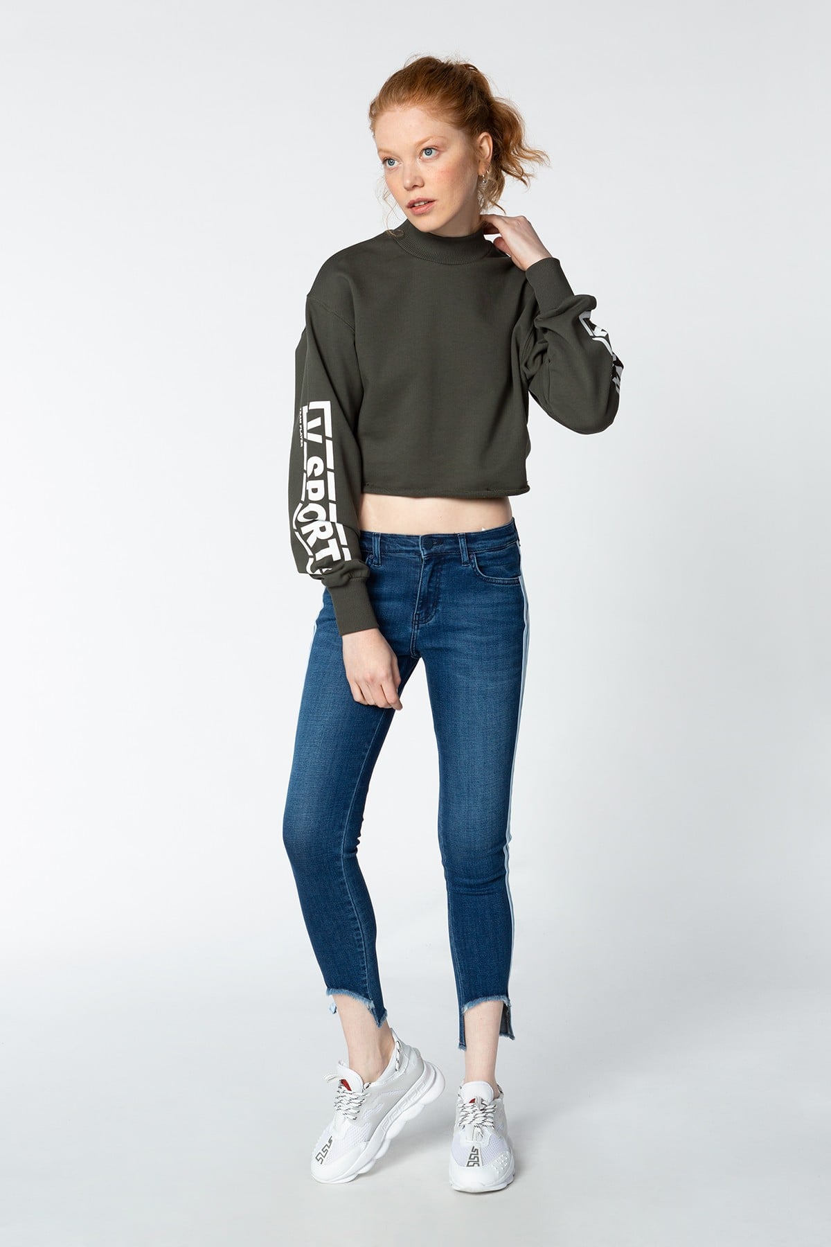 VİGOSS SPORT SKINNY FİT ŞERİTLİ KADIN PANTOLON