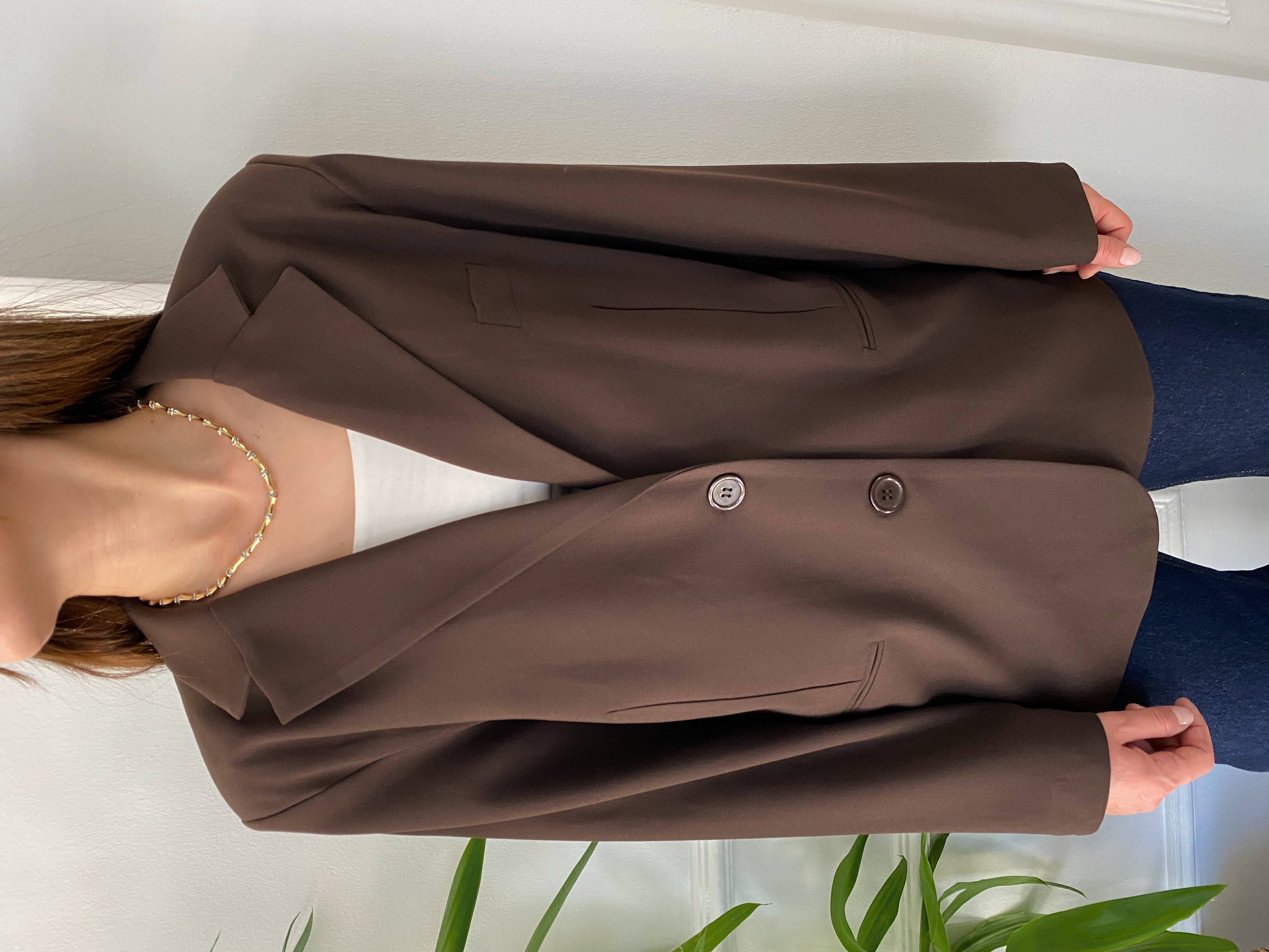 Owersize Blazer Ceket Kahve