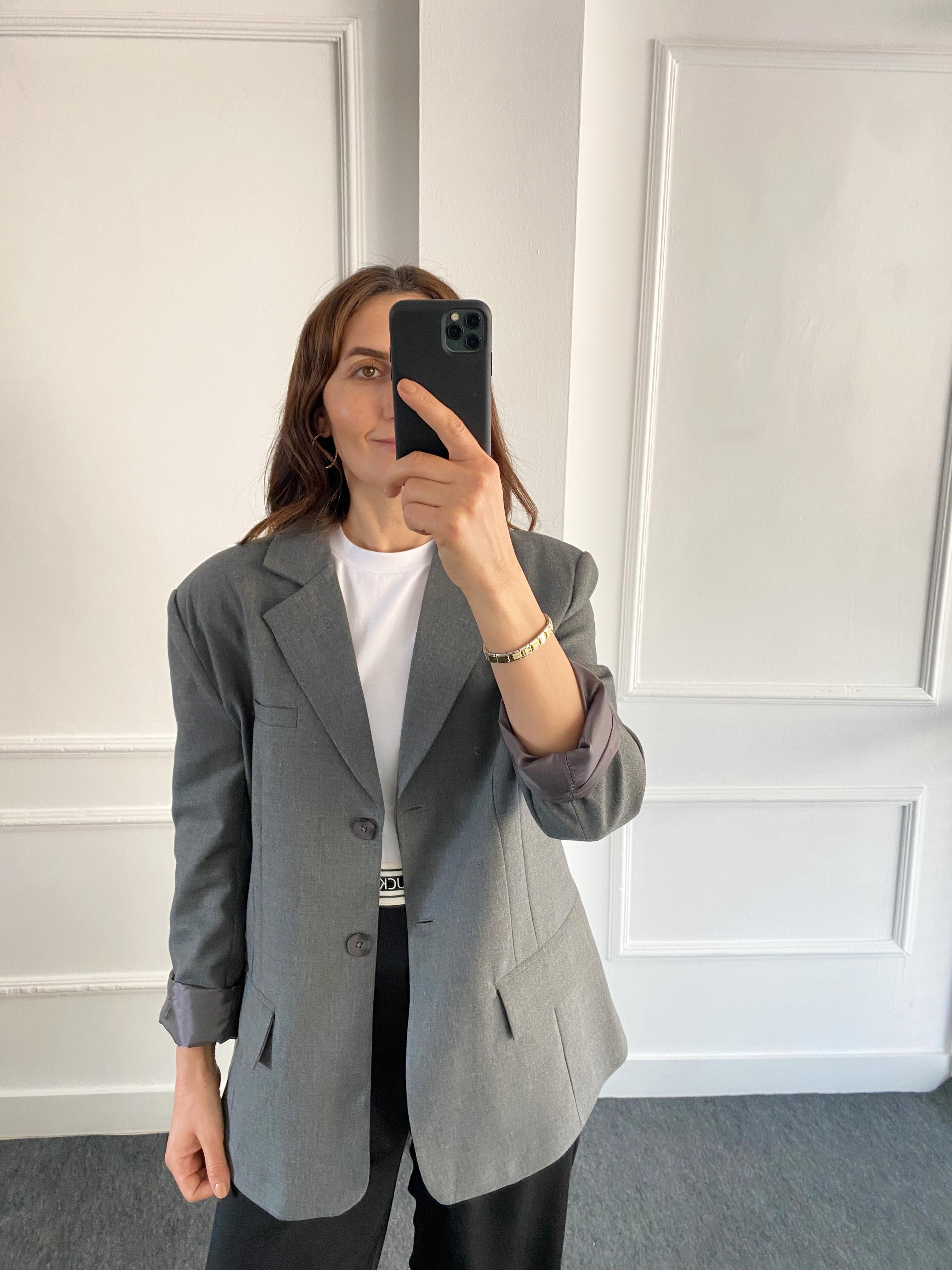 Premıum Blazer Ceket Gri