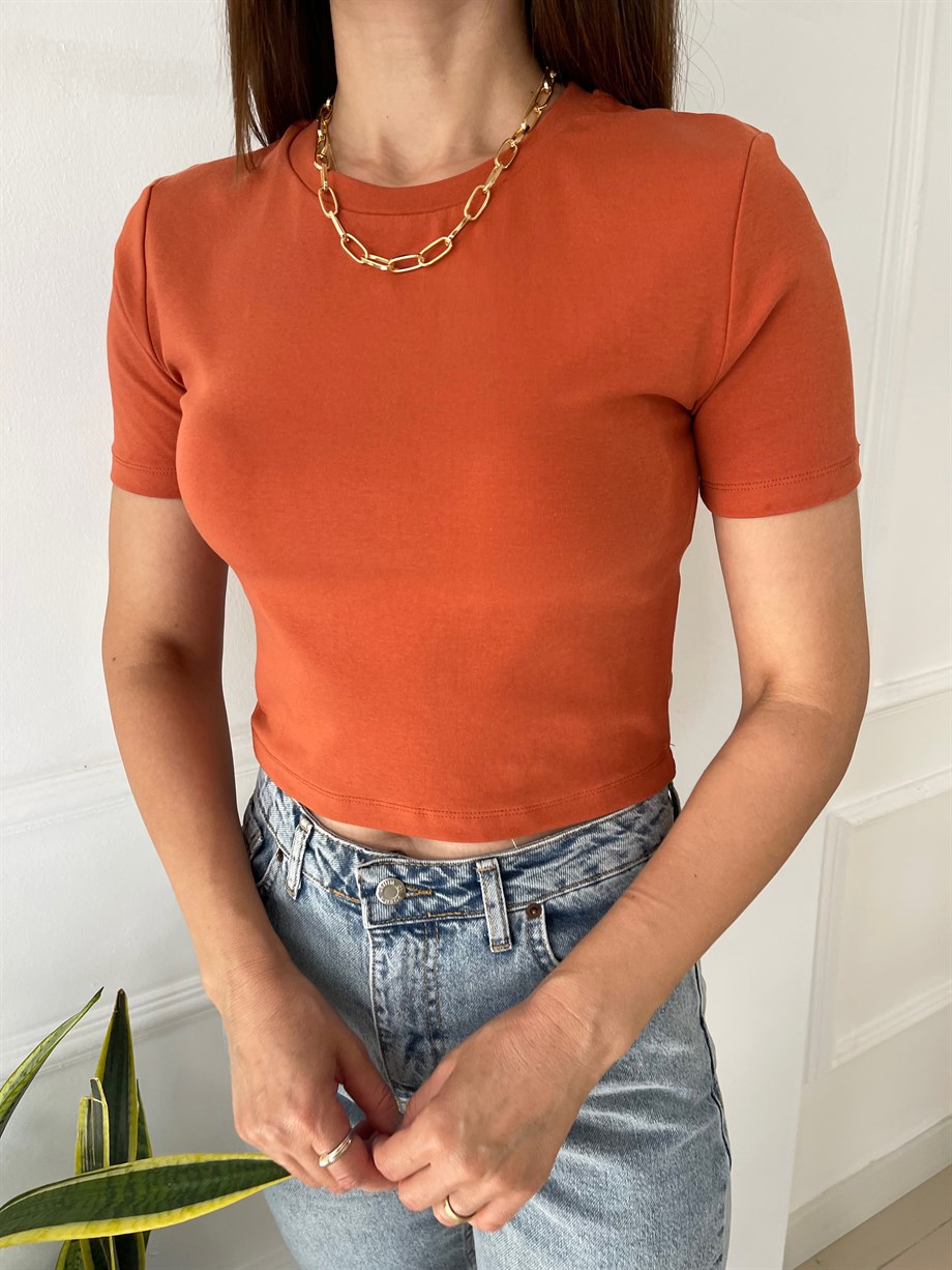 Crop Tshirt Yanık Orange
